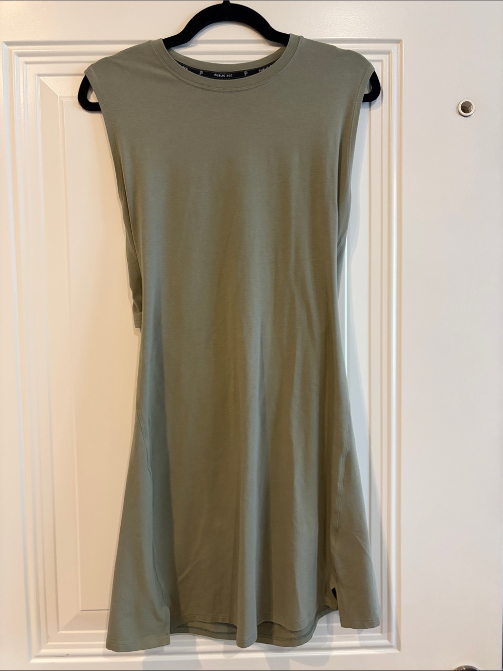 Public Rec Sleeveless Olive Green Tank Top - Minimal A-Line Tunic